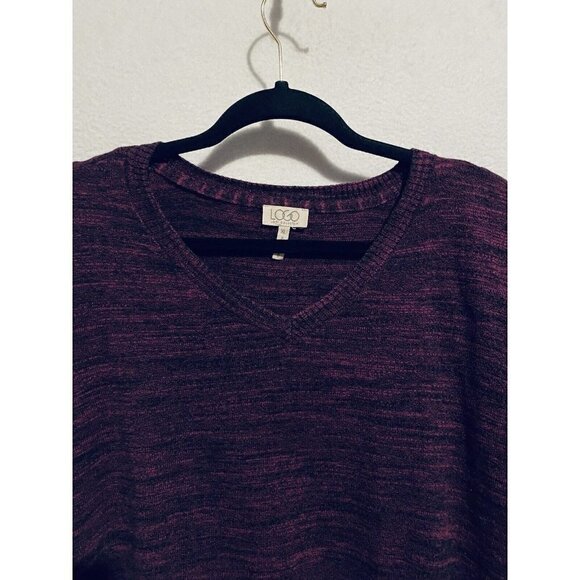LOGO by Lori Goldstein  Womens XL Melange Cotton Cashmere Sweater A282340 - Picture 3 of 8